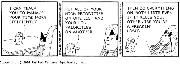 Dilbert cartoon - time management